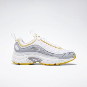 Reebok Daytona DMX II Turnschuhe Damen - Weiß/Grau/HellGrün Gelb - DE 195-FUH